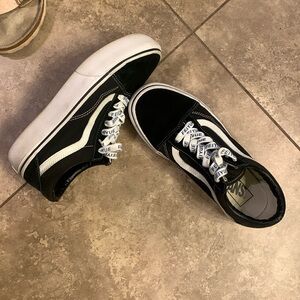 Vans platform classic black and white sneakers. Size 7.5